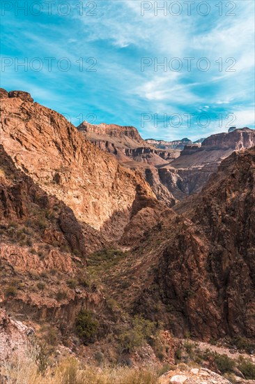 The beautiful climb of the Bright Angel Trailhead trekking in the Grand Canyon. Arizona