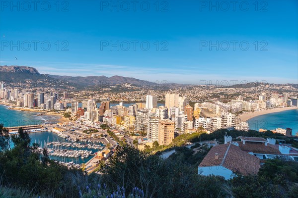 Skyscraper from the climb to the Penon de Ifach Natural Park in the city of Calpe