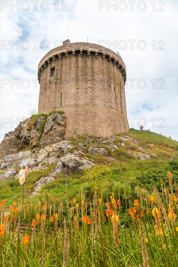 Central tower of the castle Fort-la-Latte by the sea at Cape Frehel and near Saint-Malo