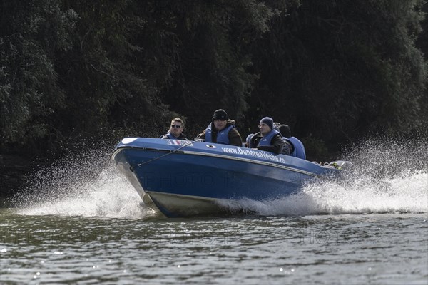 Speedboat in the Danube Delta