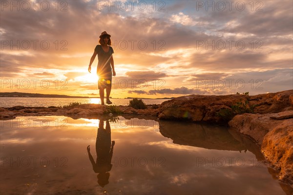 Sunset in Ibiza on vacation