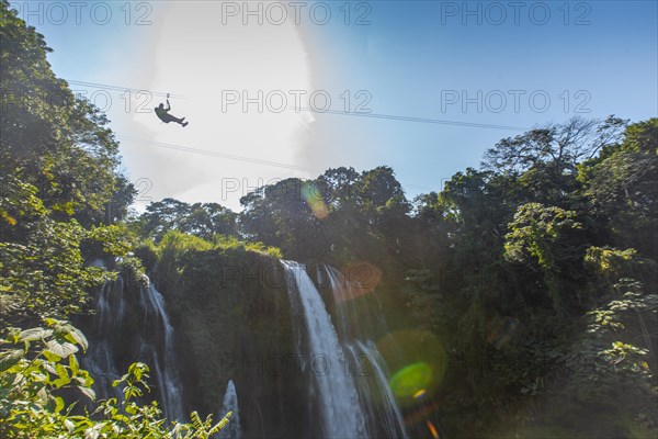 The giant Pulhapanzak waterfall in Lake Yojoa. Honduras