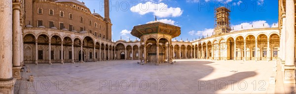 Panoramic interior of the Alabaster Mosque in the city of Cairo