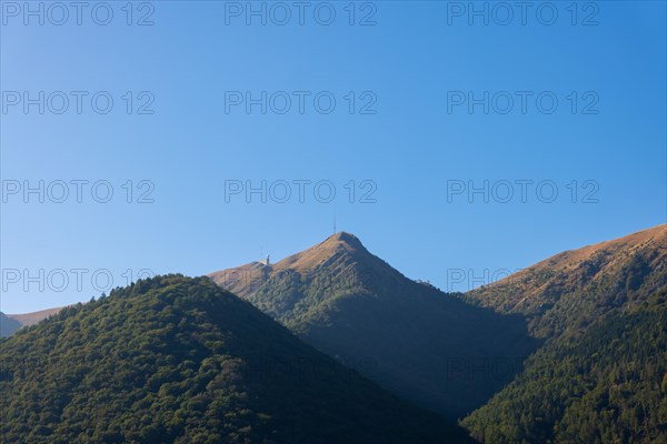 Meteorology Station on Mountain Peak Lema in a Sunny Summer Day in Malcantone