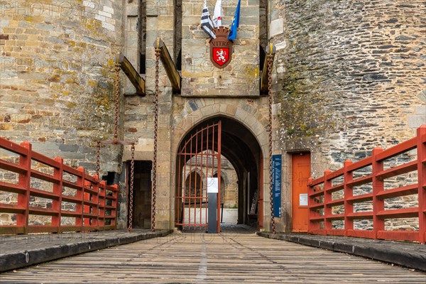 Entrance of the medieval castle of Vitre. Ille-et-Vilaine department