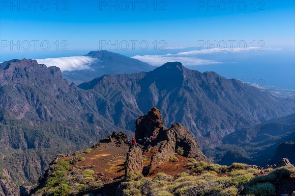 Stunning views atop the Caldera de Taburiente near Roque de los Muchachos one summer afternoon