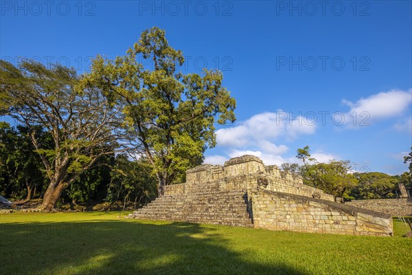 A pyramid in the temples of Copan Ruinas. Honduras