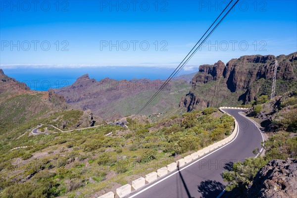 Roads on the cliffs of the mountain municipality of Masca in the north of Tenerife