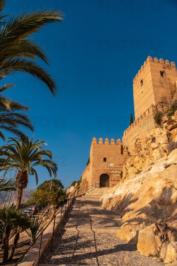 General entrance of the Alcazaba and the wall of the town of Almeria