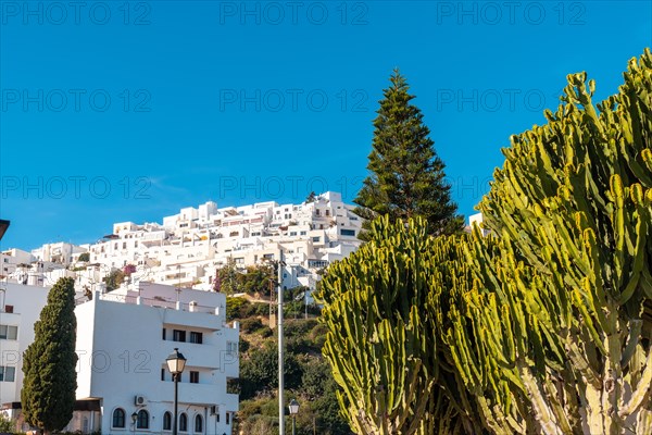 Beautiful white house in the mountain of Mojacar. Costa Blanca in the Mediterranean Sea