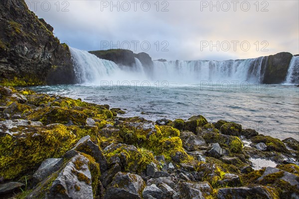 The impressive Godafoss waterfall from below. Iceland