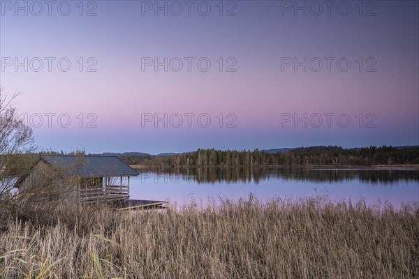 Grosser Ursee with a hut on the shore