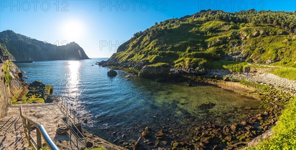 Panoramic view of the beach in the town of Pasajes San Juan near San Sebastian. Gipuzkoa