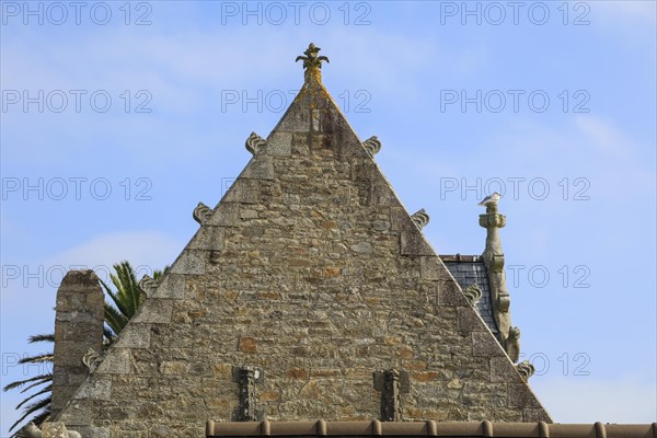 Gable old stone house