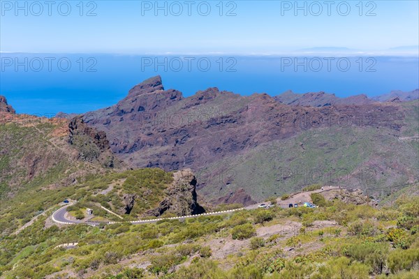 Complicated road in the mountain municipality of Masca in the north of Tenerife