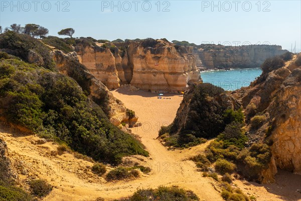 Deserted beach in summer at Praia da Coelha