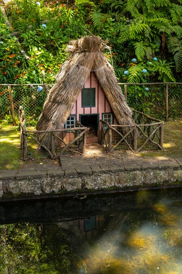 Traditional house on the duck pond at the start of the Levada do Caldeirao Verde