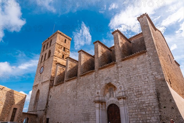 Cathedral of Santa Maria from the wall of the medieval castle of Ibiza