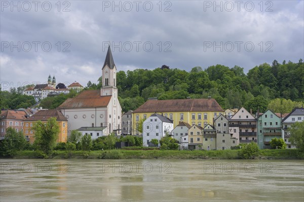 View across the Inn to the church of St.Gertraud