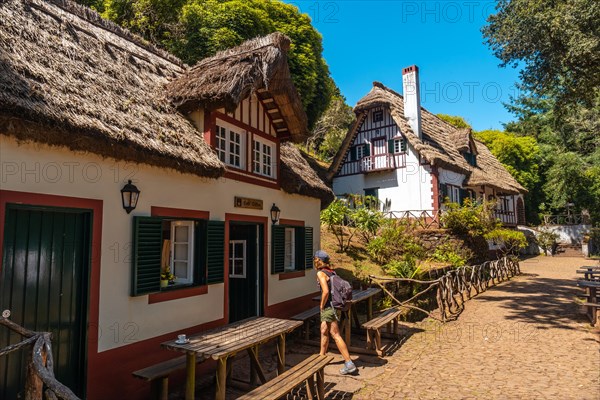 White houses at the beginning of Levada do Caldeirao Verde