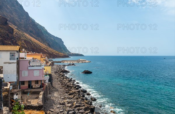 Coast in summer in the village of Paul do Mar in the east of Madeira. Portugal