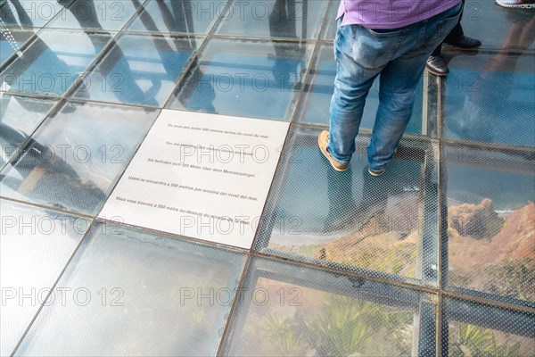 Glass floor at the highest viewpoint called Cabo Girao in Funchal. Madeira