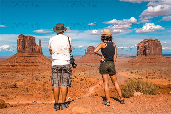 A couple of Europeans in the Monument Valley National Park in the visitor center. Utah