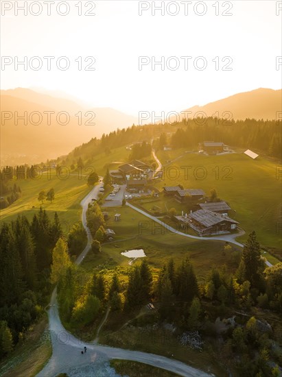 Naturhotel Edelweiss at sunset in the mountains