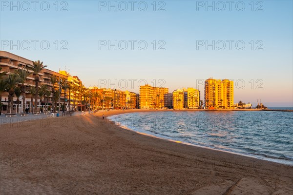 Beautiful sunset at Playa del Cura in the coastal city of Torrevieja