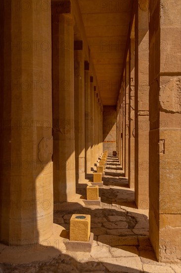 Columns of the Mortuary Temple of Hatshepsut in Luxor. Egypt