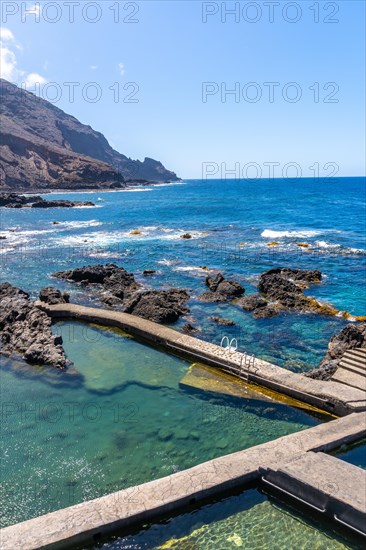 Beautiful natural pools of La Fajana on the northeast coast on the island of La Palma