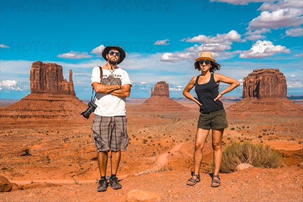 A couple of Europeans in the Monument Valley National Park in the visitor center. Utah