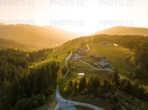 Naturhotel Edelweiss at sunset in the mountains