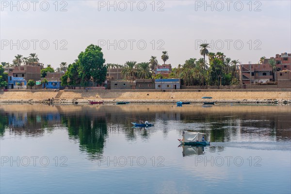 Traditional Egyptian villages on the bank of the river Nile