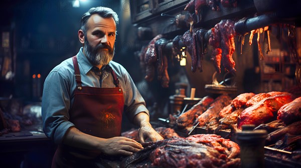 A cook with an apron