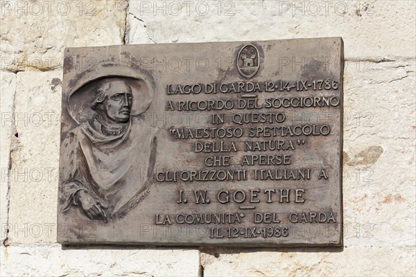 Commemorative plaques to Johann Wolfgang Goethe
