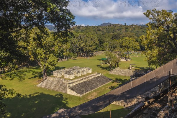 The game of hair seen from above in the temples of Copan Ruinas. Honduras