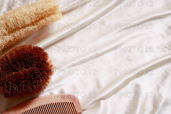 Overhead view of wooden comb