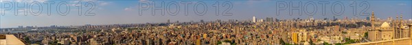 Panoramic of the skyline of the city of Cairo from the Alabaster Mosque