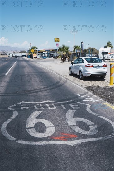 Registration of Route 66 on the California asphalt