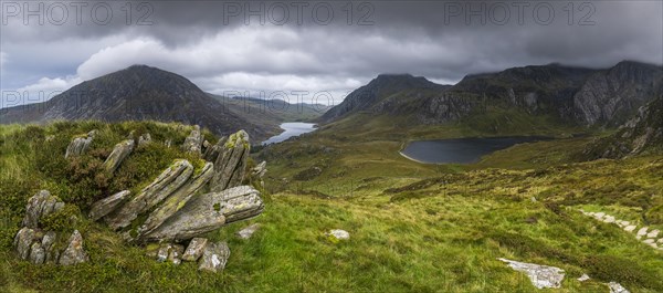 Lake Llyn Idwal and Lake Llyn Ogwen