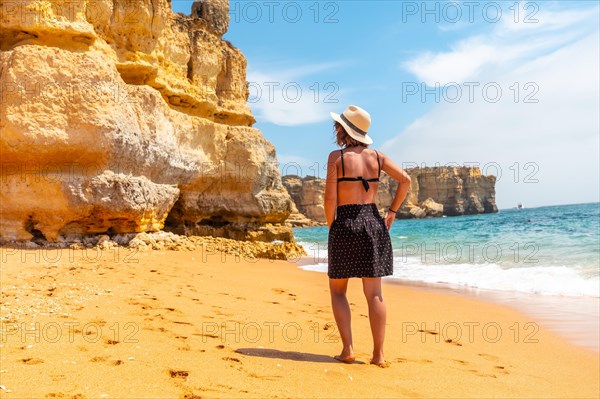 Enjoying the holidays in the Algarve on the beach at Praia da Coelha