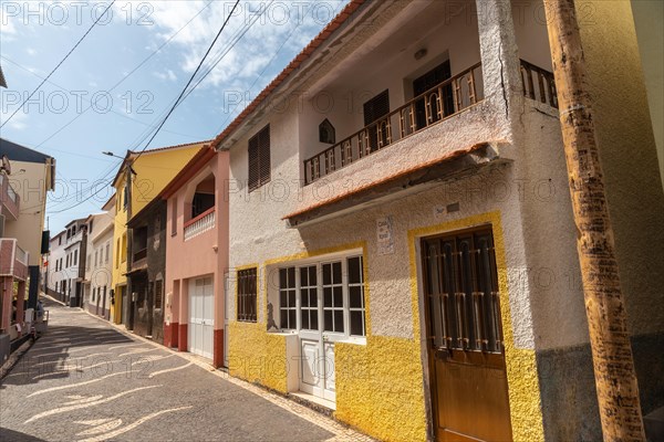 Streets inside the town of Paul do Mar in summer in eastern Madeira. Portugal