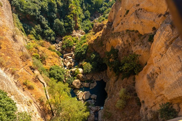 View from above of the new bridge in Ronda province of Malaga