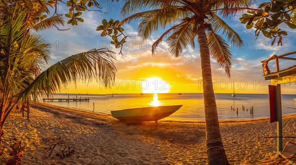 Panoramic at Sunset of West End Beach