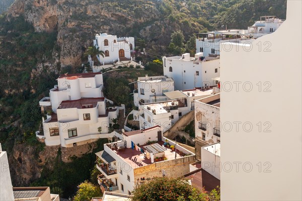 Beautiful white house in the mountain of Mojacar. Costa Blanca in the Mediterranean Sea