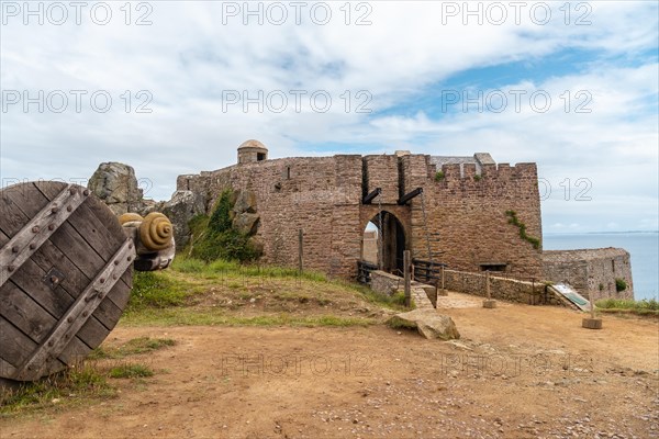 Entrance of the castle Fort-la-Latte by the sea at Cape Frehel and near Saint-Malo
