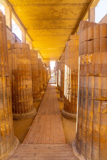 The entrance columns to the Stepped Pyramid of Djoser