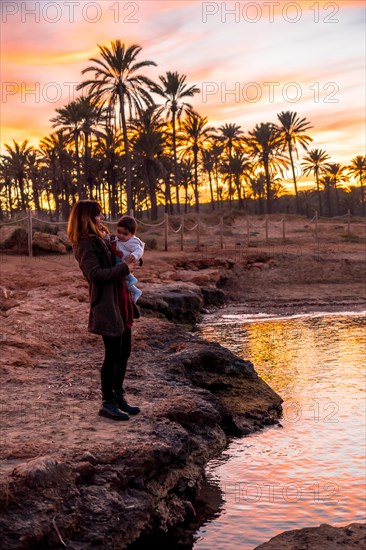 Lifestyle of a family on the beach