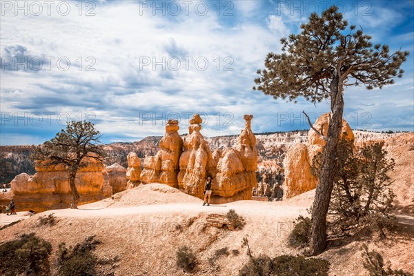 Top of the Queens Garden Trail trekking in Bryce National Park